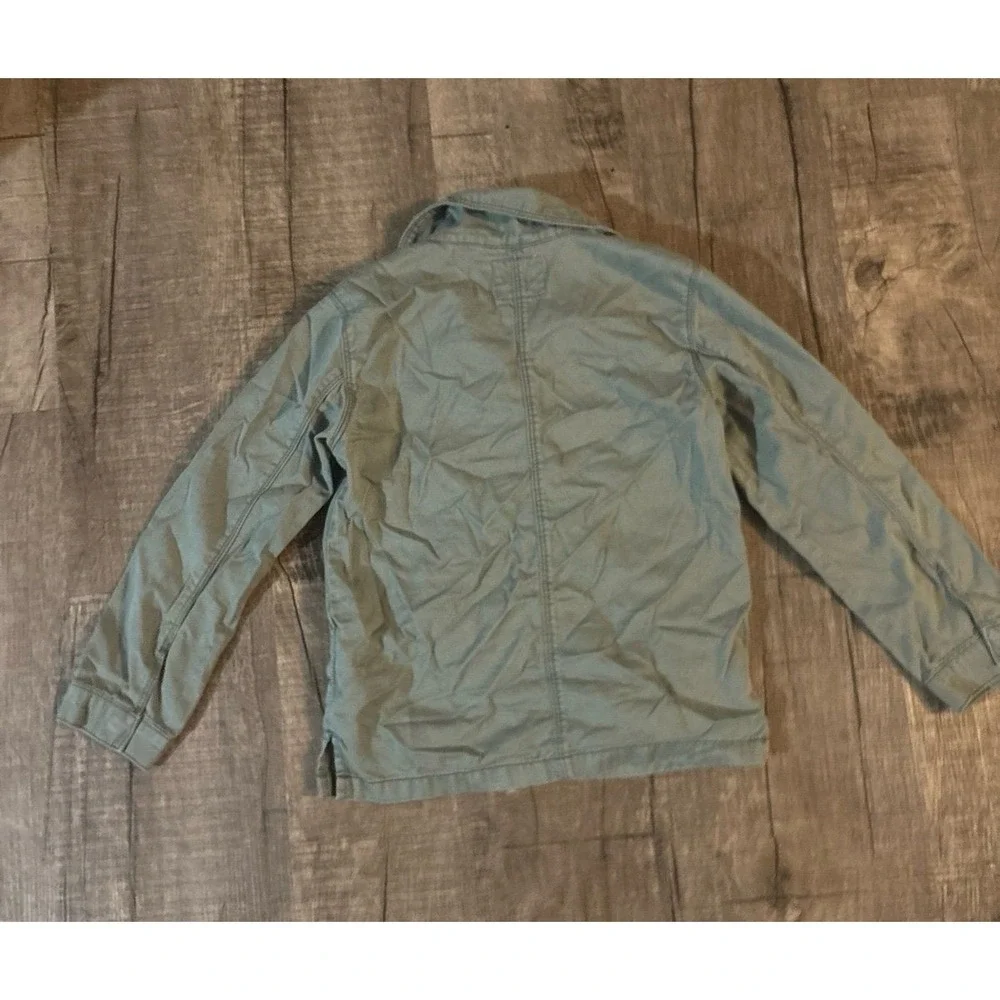 OshKosh Bgosh Girls‎ Olive Green Utility Field Jacket Floral Embroidery Size 8